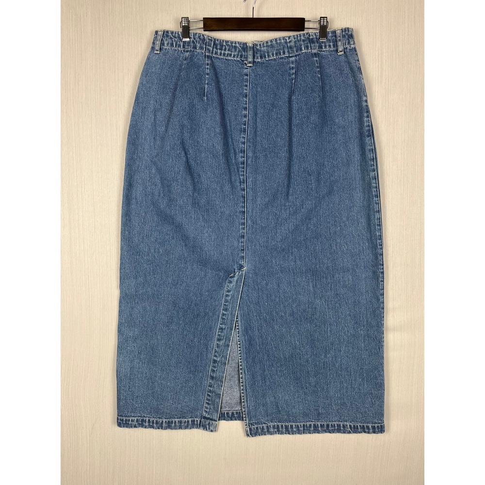 Eddie Bauer‎ Denim Skirt Womens 18 Straight High Waisted Vintage 90s 36x37 - Picture 4 of 8